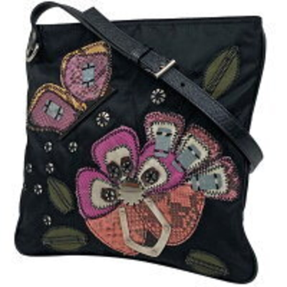 Prada Plaque Shoulder Bag Patchwork Logo Tessuto … - image 2